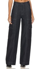 AG Jeans x EmRata Amia Jeans Sz 32 Prince Street Wide Cargo Utility Flap Pocket picture
