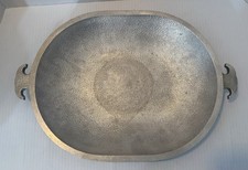 Vintage Guardian Service Hammered Aluminum Oval Serving Platter Bowl 2 Handle picture