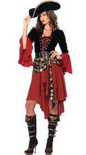 Women’s Pirate Costume Red Halloween Cosplay Party Outfit Adult M L XL XXL picture