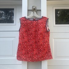1970s 60s Sleeveless Paisley Floral Bandana Print Top Handmade Style Sz m picture