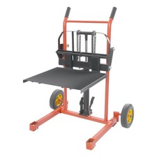 577lbs Hydraulic Material Lift Winch Stacker Adjustable 36in Pallet Dolly Lift picture