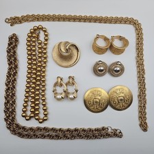 VTG 80s 90s Gold Tone Jewelry Lot Dauplaise Kramer Trifari Sara Cov Anne Klein  picture
