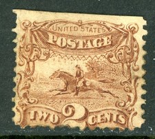USA 1869 Pictorial 2¢ Pony Express Scott #113 Mint F809 picture