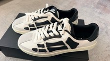 Amiri Pacific Bones Black White Leather Skeleton Sneakers AMFOSR1126-001 Mens 9 picture