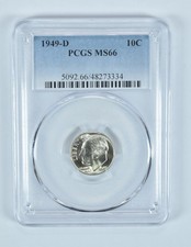 1949-D Roosevelt Dime MS66 PCGS Blue Label picture