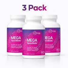 3 Pack Mega Sporebiotic 60 Capsules Microbiome Labs, probiotic supplement 180cap picture
