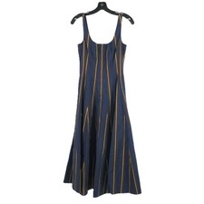 STAUD Wells Cotton Sleeveless Midi Dress In Twilight Stripe - Women's US Size 4 picture