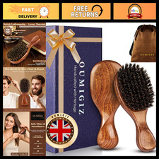 100% Boar Bristle Hair Brush - Handmade, Small Size, British Craftsmanship, Natu picture
