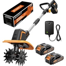 SOARFLY Upgraded Cordless Tiller for Gardening with Dual 2.0Ah Batteries, 48 ... picture