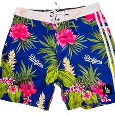 Hurley 47 Brand LA Dodgers Phantom Board Shorts Mens 30 Tropical Floral Blue picture