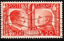 BS Stamp Italy SC 414 WWII War Socialist Fascist Adolf Mussolini Axis U picture