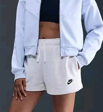 Nike Women's Cream Sportswear Phoenix Sweatpants Fleece Shorts 5