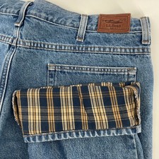 L.L Bean Men's Relaxed Fit Flannel Lined Jeans Blue Denim Size 40x34 139426 picture