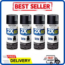 4 Pack Rust-Oleum American Accents 2X Ultra Cover Satin Canyon Black Spray Paint picture