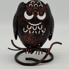 Vintage PartyLite Artisan Owl Metal Tea Light Votive Candle Holder Branch Base picture
