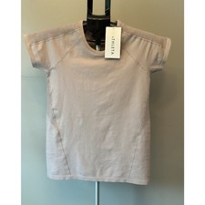Athleta Caliber Seamless Tee Womens M Soft Flint Mauve Mesh NWT Running Yoga picture
