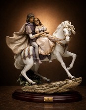 RARE RETIRED LLADRO LOVE STORY #5991 | SNOW WHITE & PRINCE | BOX, BASE & COA. picture