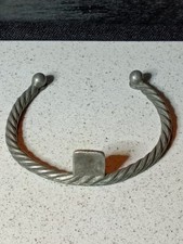 Super Rare Antique Tuareg Silver Elkiss Cuff Bracelet Hand Forged Tribal Torque picture