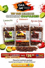 TRIO  90 GR FRESH CHAPULINES • CON LIMONCITO  •HABANERO • AJO CON CHILE  picture