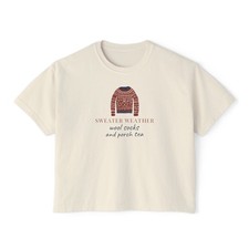 Women's Boxy Sweater Weather Wool Socks Comfort Colors T-Shirt picture