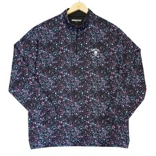 Shankitgolf Pullover Men XL Black Pink Blue Splatter Quarter Zip Skull Logo picture