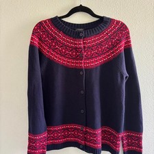 Classic talbots fair isle cardigan picture
