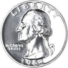 1962 (P) Washington Quarter Gem Proof 90% Silver picture