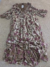 Torrid Tea Midi Velvet Burnout  V-Neck Floral 3x picture