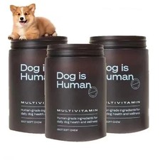 3 Packs Dog Is Human Daily Multivitamin Chicken Soft Chews Dog Vitamins - 180CT picture