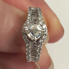 GIA CERTIFIED NATURAL DIAMOND ENGAGEMENT RING • 1.81 CTW • 14K WHITE GOLD Sz 7 picture