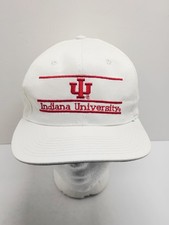 Vintage Indiana University Trucker Hat Cap 90s White NCAA picture