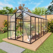 6x14 FT Polycarbonate Greenhouse Walk-in Outdoor Greenhouse with Aluminum Frame picture