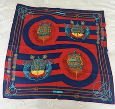 Vintage Hermes silk scarf carre 70 - Nautical 26x26 inches picture