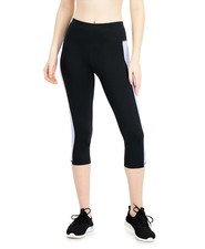 Womens Cropped Yoga Leggings Black Colorblocked Medium IDEOLOGY $24 - NWT picture