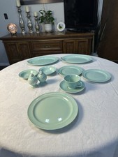 Vintage LuRay Pastels By TS&T~SURF GREEN~ 1939-1949 Lot Of 11 Pieces MCM picture