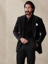 BANANA REPUBLIC BLACK  NORTE VELVET TUXEDO SUIT JACKET , SIZE 46L #734281 NEW picture