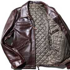 Schott 634 Leather Single Rider Jacket Brown Burgundy 38 Authentic picture