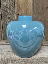 Large Vintage Lidded Container Havertys Furniture Turquoise Ceramic Vase Pot VGC picture