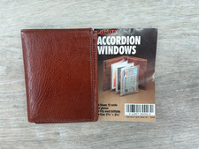 Vintage Amity Savile Row Calfskin Brown Leather Wallet Bifold Accordion Window picture