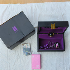 BTS Official Merch Box #6 Set Purple Keepsake Box, Logo Pin/Button, Photo Cards picture