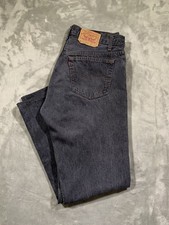 VTG 90s Levis 501xx Jeans Mens 34x33 Hemmed Black Straight Fit USA Faded EUC picture