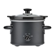Mainstays 2Qt Round Slow Cooker Matte Black - Glass Lid Compact Stews Soups picture