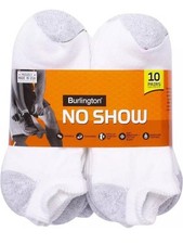 Short No Show White BURLINGTON Comfort Men Athletic Socks 10-pk Thick 73% Cotton picture