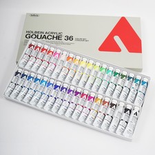 Holbein Acrylic Gouache 36 Color Set 20ml Tubes D418 Matte Opaque Artist Japan picture