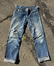 VTG Levis 501 Jeans Mens Selvedge LVC USA Thrashed Whiskers Honeycomb Fits 29x30 picture