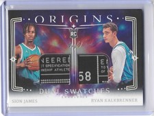 2025-26 Panini Origins Sion James / Ryan Kalkbrenner Dual Swatches 1/1 picture