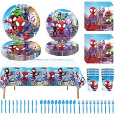 81 pcs, Spidey and Friends, Spider-Man birthday party supplies 10 guests. picture