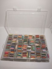 Large Lot 294 DMC Embroidery Floss Pre-Wound Numbered w/Storage inc discontinued picture