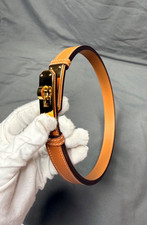 Hermes Kelly Belt Adjustable Size Brown Color - Gold Hardware picture