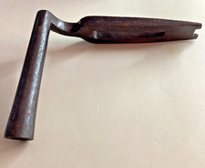 Antique Hand Forged 19thC. Fireman's Bed Key Wrench Stamp. L. WOOD & TW Crans RI picture